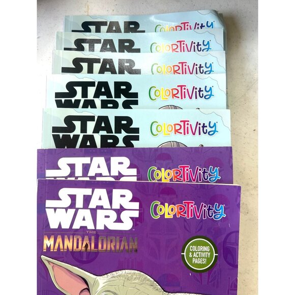 Star Wars Mandalorian Color Activity Book Set (7) Kids Educational Entertaining - Picture 1 of 8
